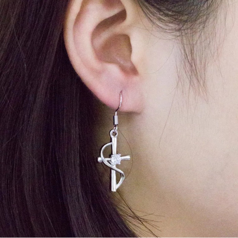 Drop Earrings 925Silver Filled White Sapphire